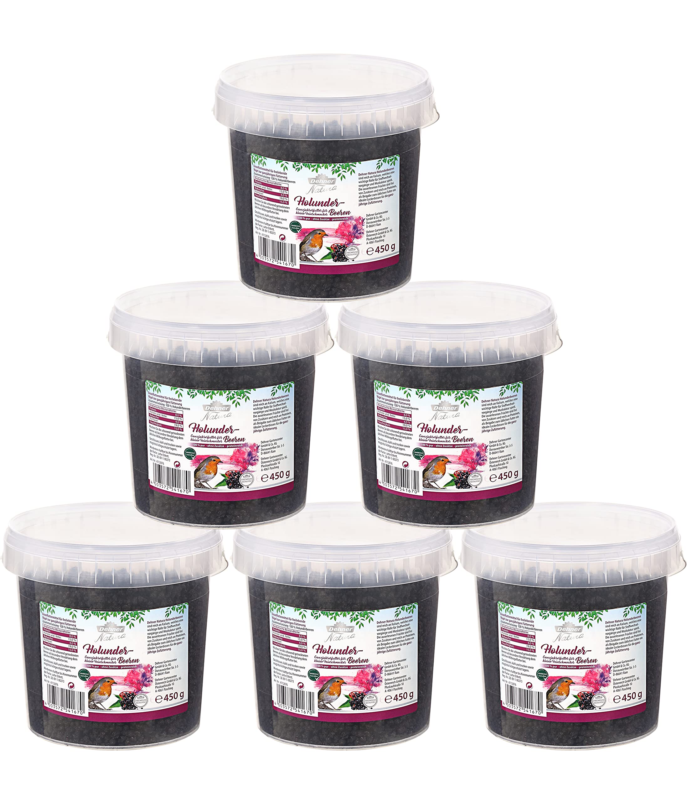 Dehner Natura Wildvogelfutter Hagebutte 6x400g 2,4kg