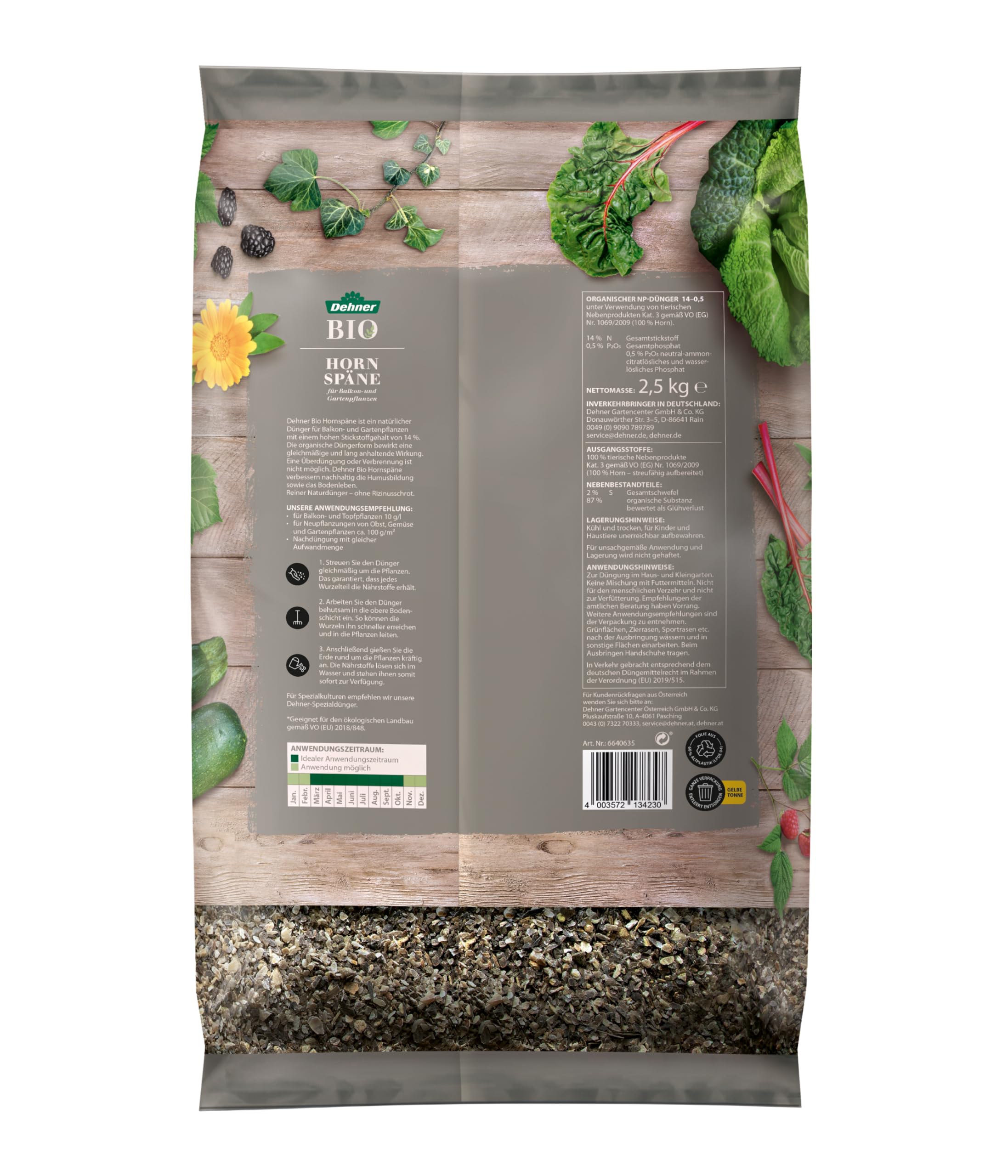 Dehner Bio Hornspäne Dünger 2,5kg stickstoffreich