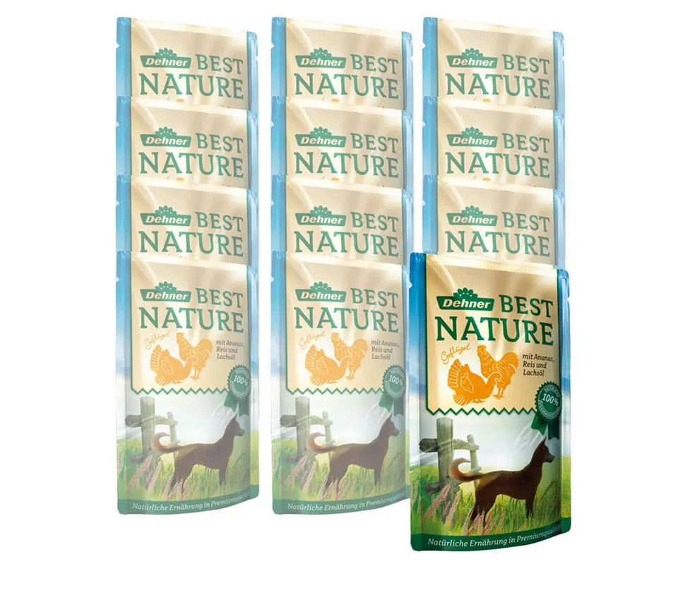 Dehner Best Nature Geflügel Reis Hundefutter nass 12x150 g