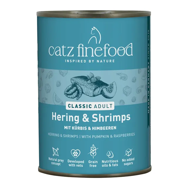catz finefood Classic Nassfutter Hering-Shrimps 6x400g Dose