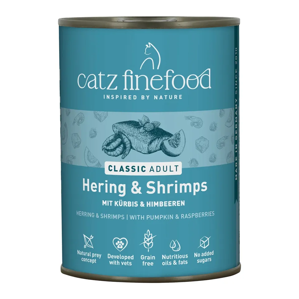 catz finefood Classic Nassfutter Hering-Shrimps 6x400g Dose