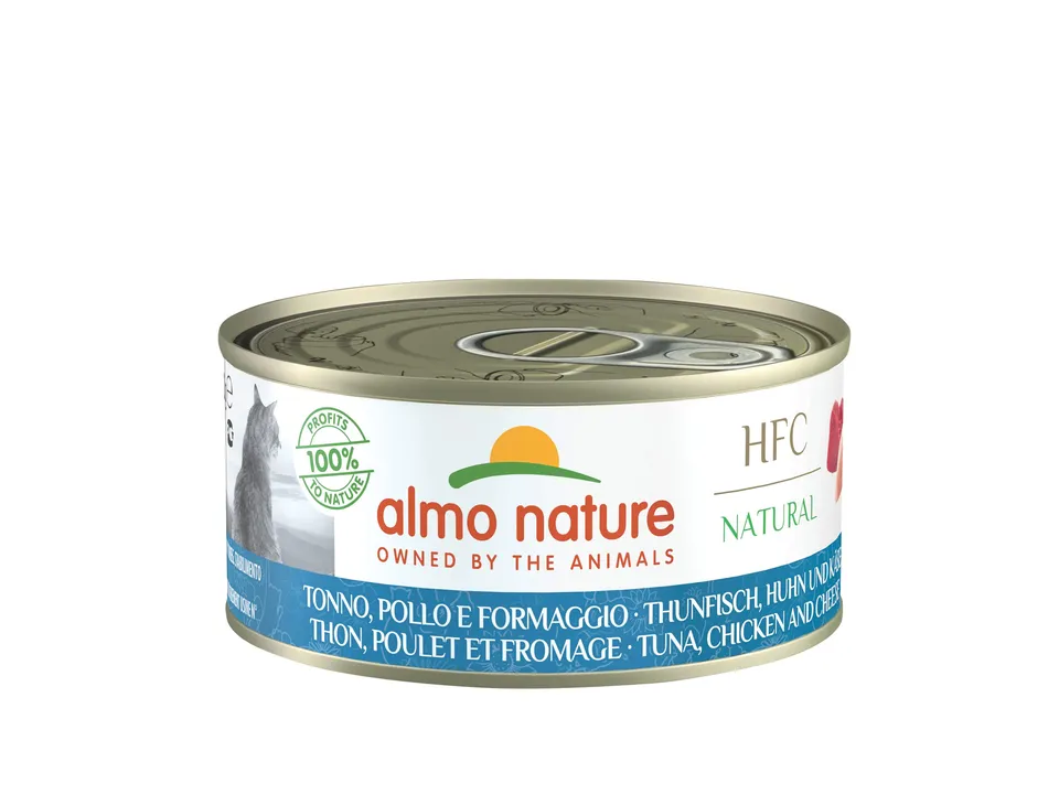 Almo Nature HFC Natural Nassfutter Thunfisch Huhn Käse 24x150g