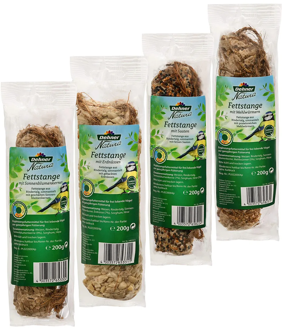 Dehner Natura Wildvogelfutter Fettstangen Erdnuss 800 g