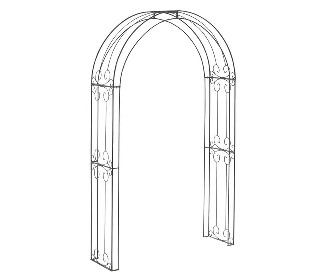 Dehner Ornamento Rosenbogen 210 cm dunkelgrau verzinkt