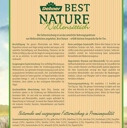 Dehner Best Nature Wellensittichfutter 2,5 kg mit Gemüse