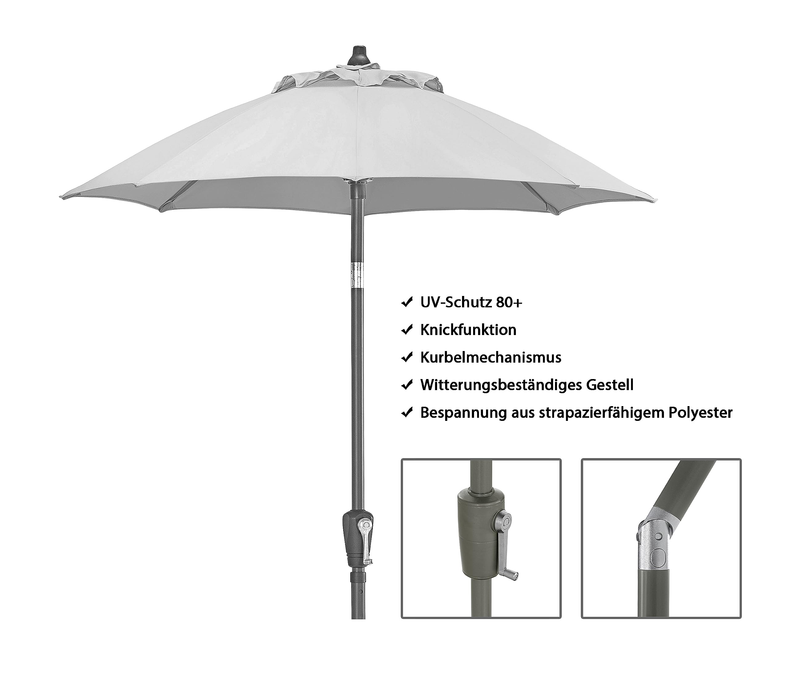 Dehner Premium Lovely Vido Sonnenschirm 150cm taupe