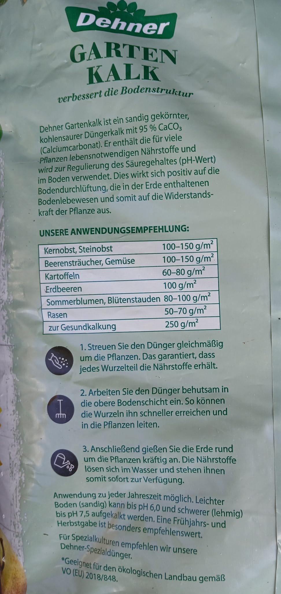 Dehner Premium Lovely Gartenkalk gekörnt 15 kg für 150 qm