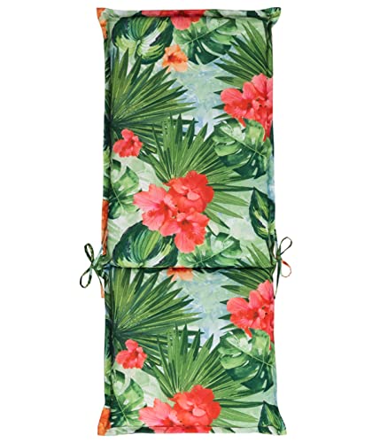 Dehner Varadero Hochlehner-Auflage 120x50x8 cm grün/rot