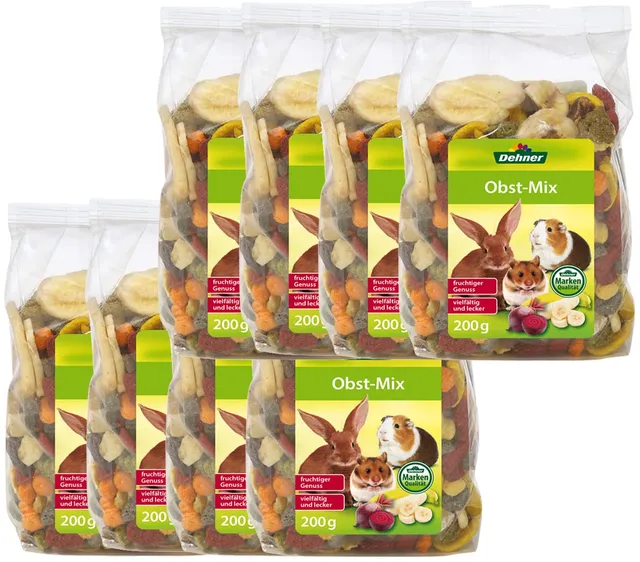 Dehner Lieblinge Nagersnack Obst-Mix vitaminreich 8x200g