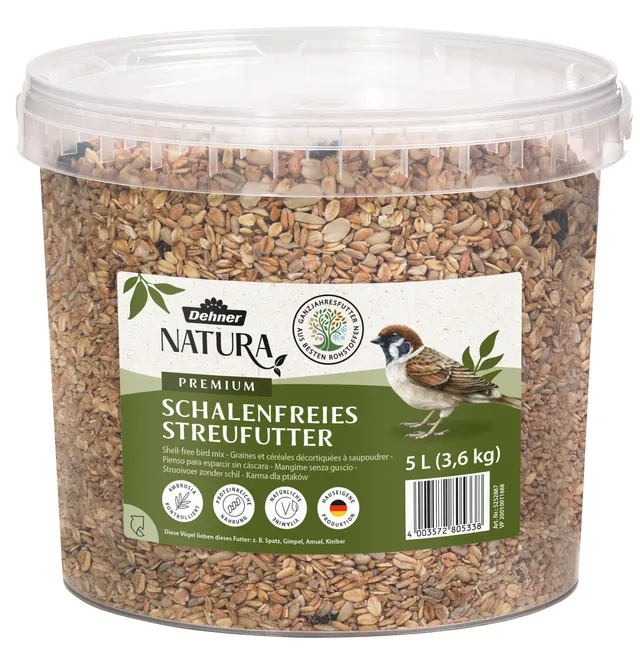 Dehner Natura Streufutter Wildvögel 3,6kg schalenfrei Erdnuss