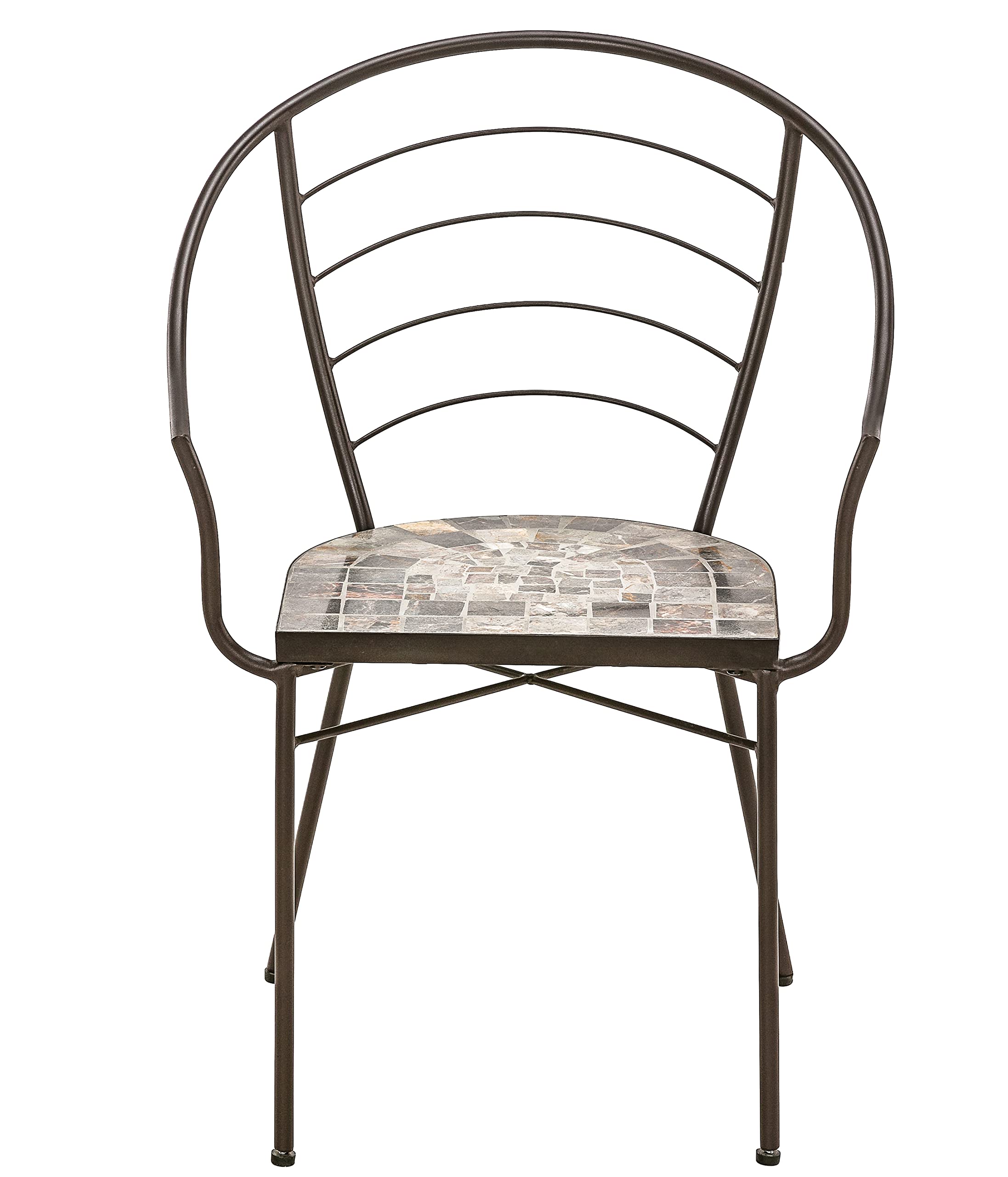 Dehner Grazia Gartenstuhl Mosaik Eisen 84 cm braun pflegeleicht