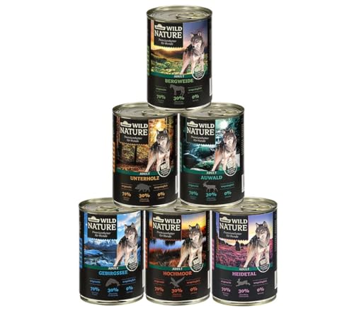Dehner Wild Nature Hundefutter Probier-Set 6x400 g getreidefrei