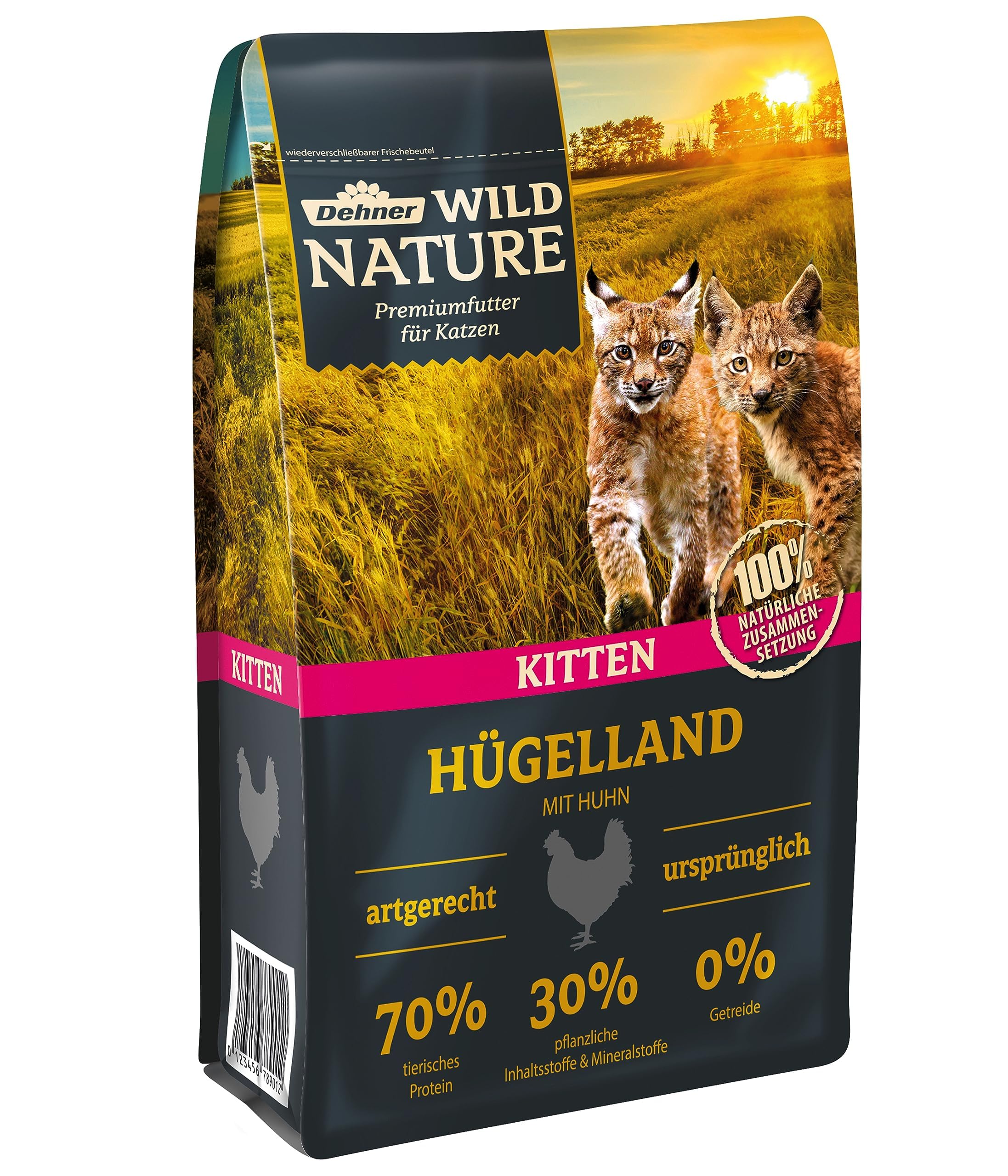 Dehner Wild Nature Hügelland Kitten Nassfutter 6x400g Huhn