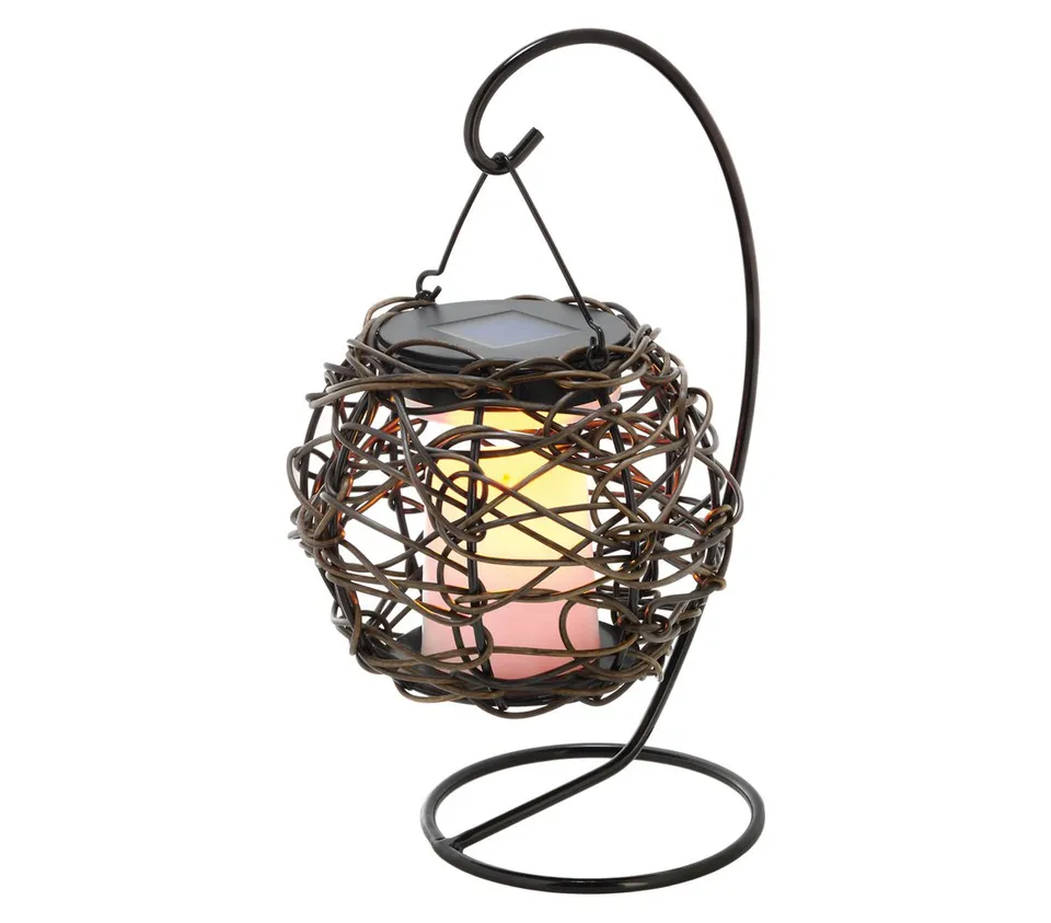 Dehner Living Korfu Solar Hängeleuchte 26x13 cm Flackerlicht