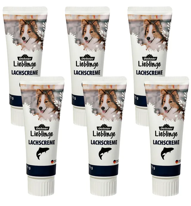 Dehner Lieblinge Leckerli Creme Hundesnack Lachs 6x75g zuckerfrei