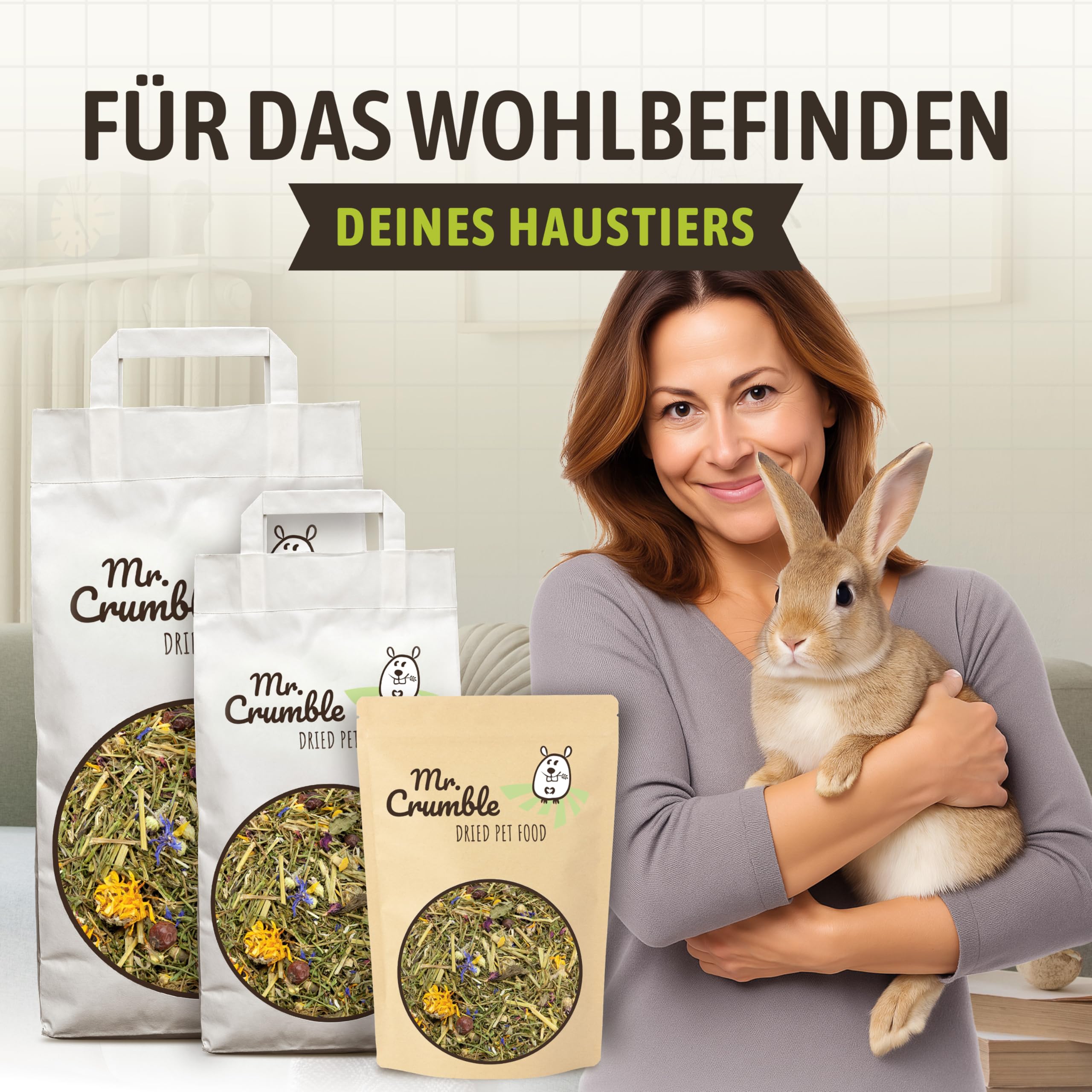 Mr. Crumble Wildwiese Struktur-Futter Nagerfutter 1kg getreidefrei