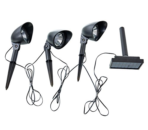Dehner Solarspot LED-Spot 3er-Set schwarz Kunststoff