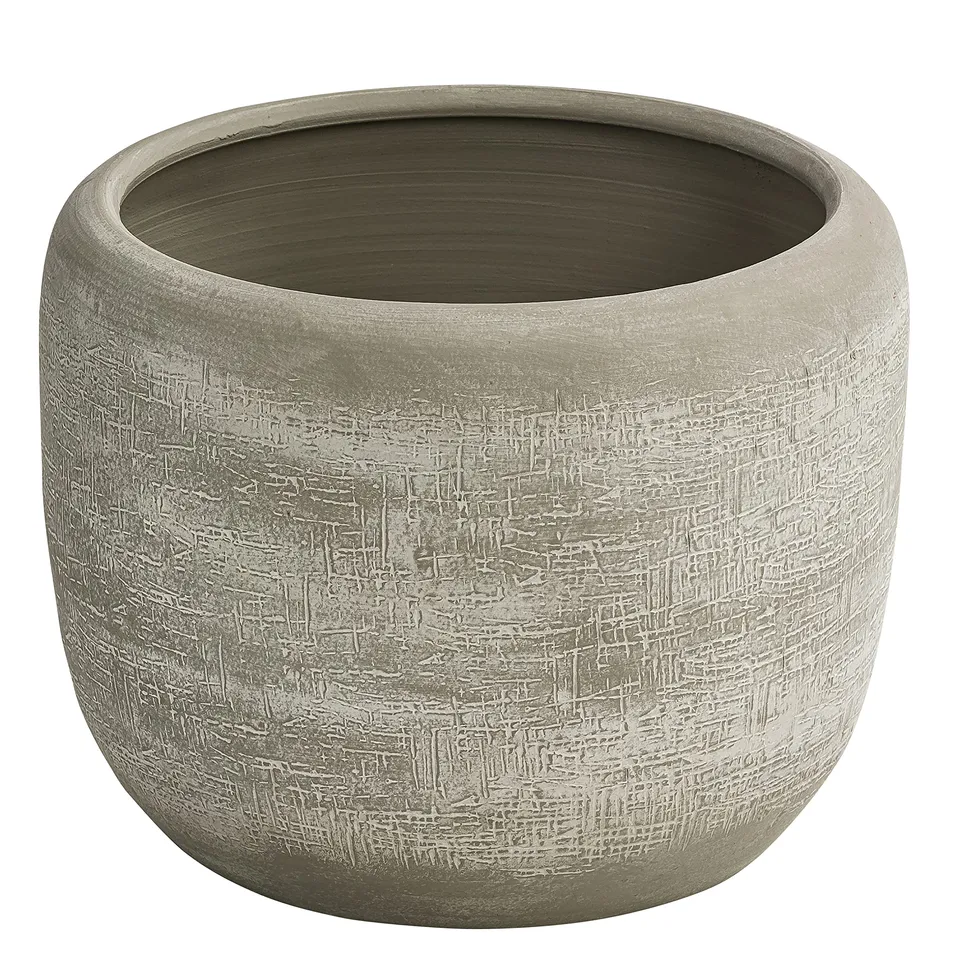 Dehner Romy Übertopf Creme Ø29 cm Keramik Relief