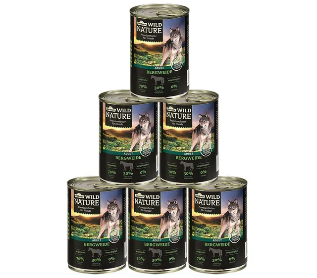 Dehner Wild Nature Bergweide Pferd Hundefutter 6x400g nass