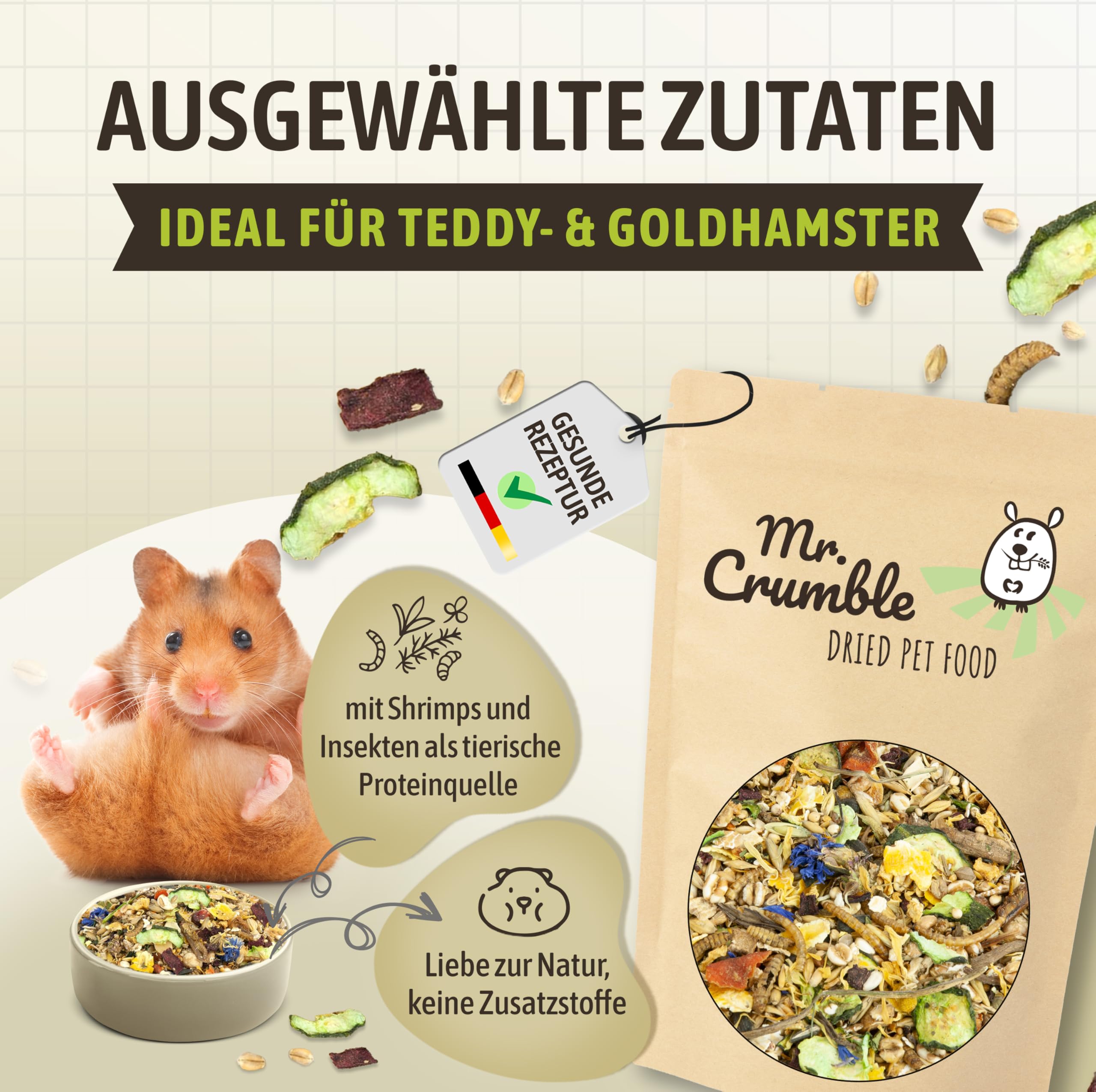 Mr. Crumble Großer Körnerschatz Hamsterfutter 1 kg natürlich