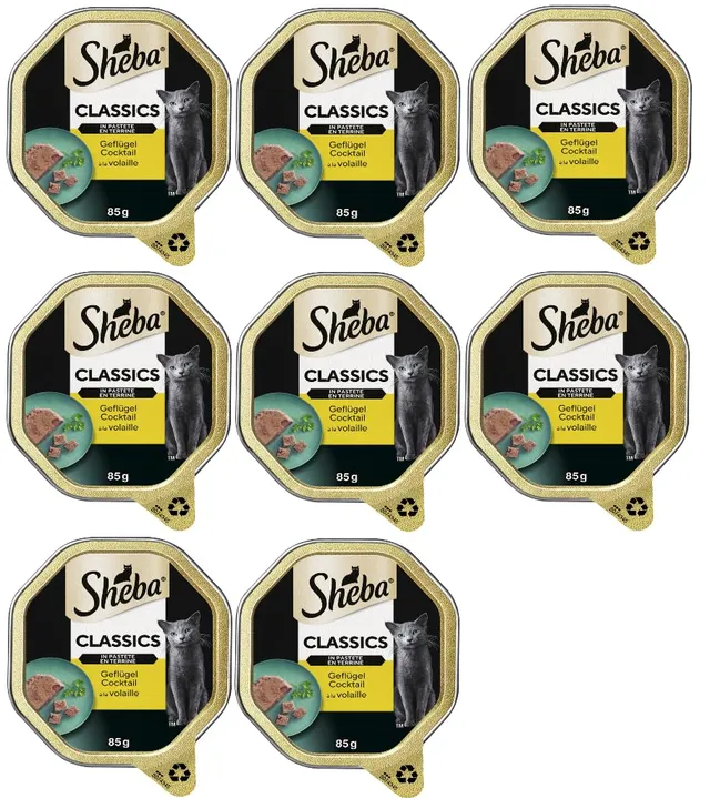 Sheba Classics Geflügel Cocktail Pastete Nassfutter 8x85g