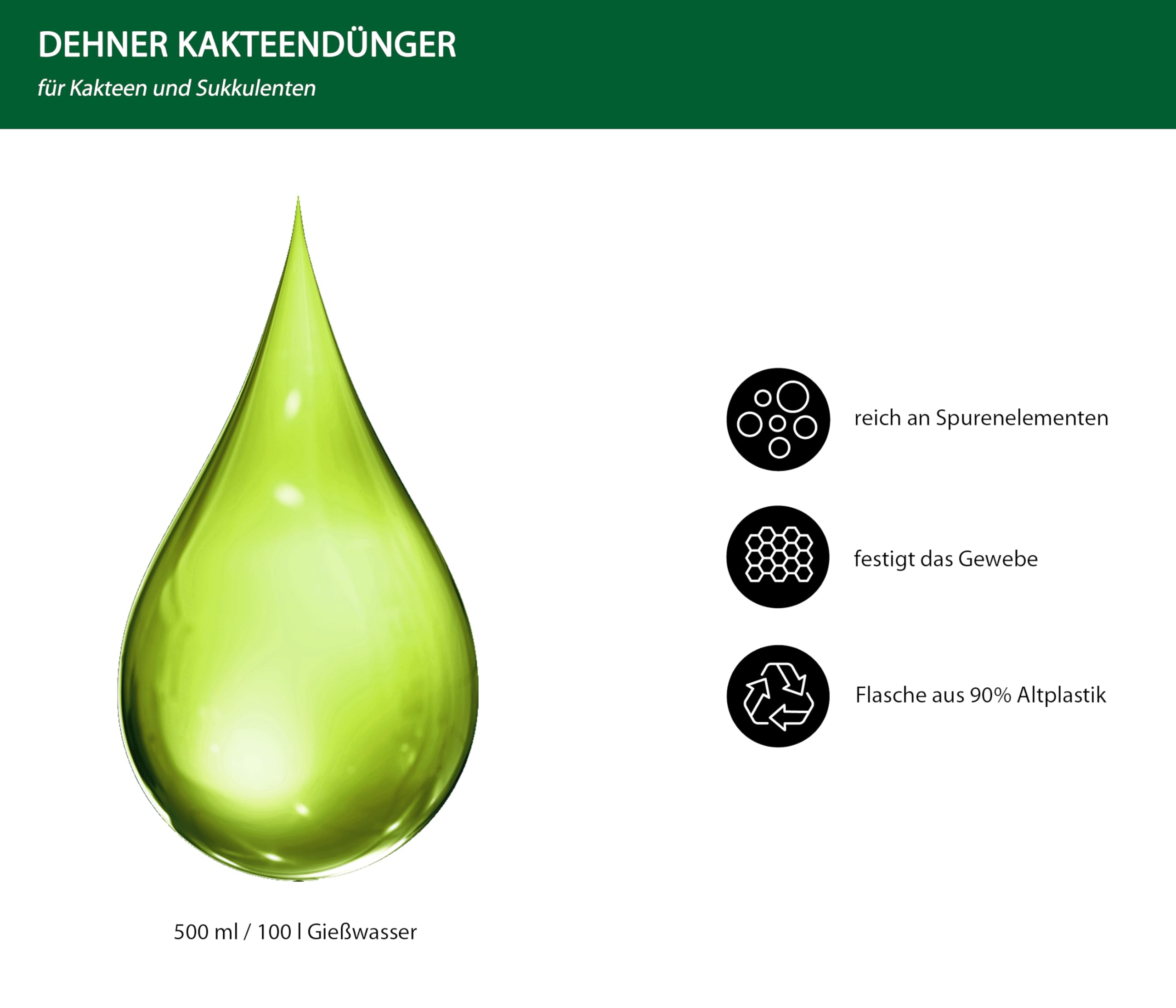 Dehner Kakteen Sukkulentendünger 500 ml NPK 3+5+7