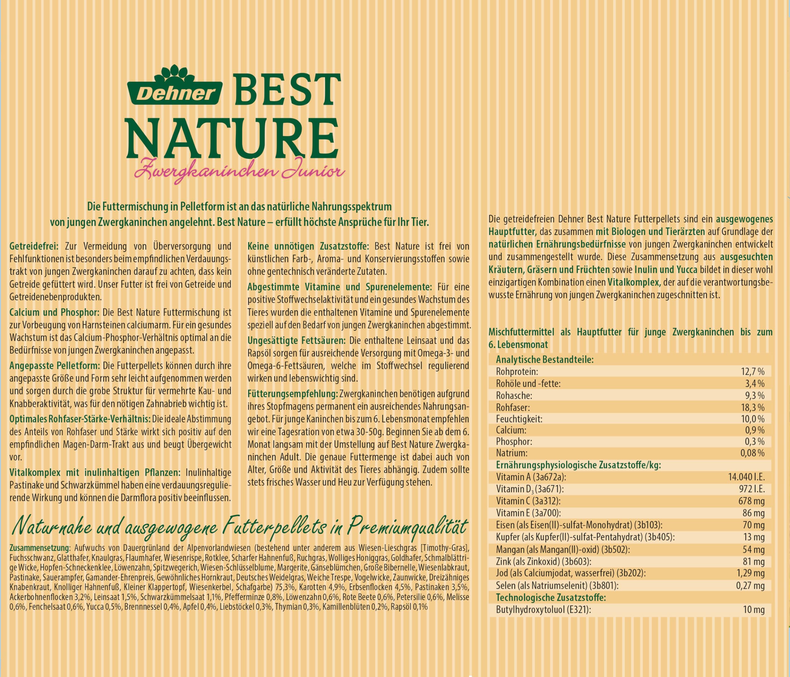 Dehner Best Nature Junior Nagerfutter Pellets 3 kg getreidefrei