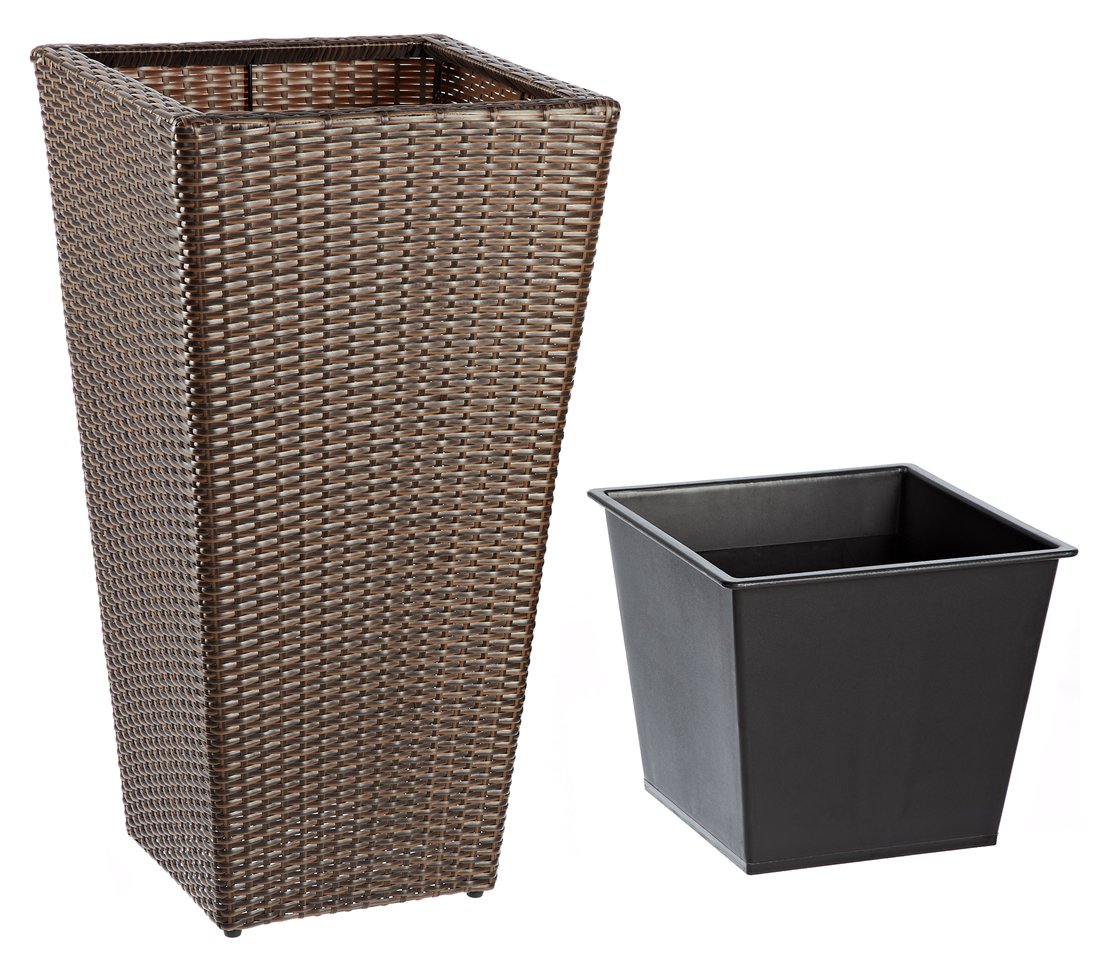 Dehner Alicante Pflanztopf braun 75x40x40 cm Polyrattan