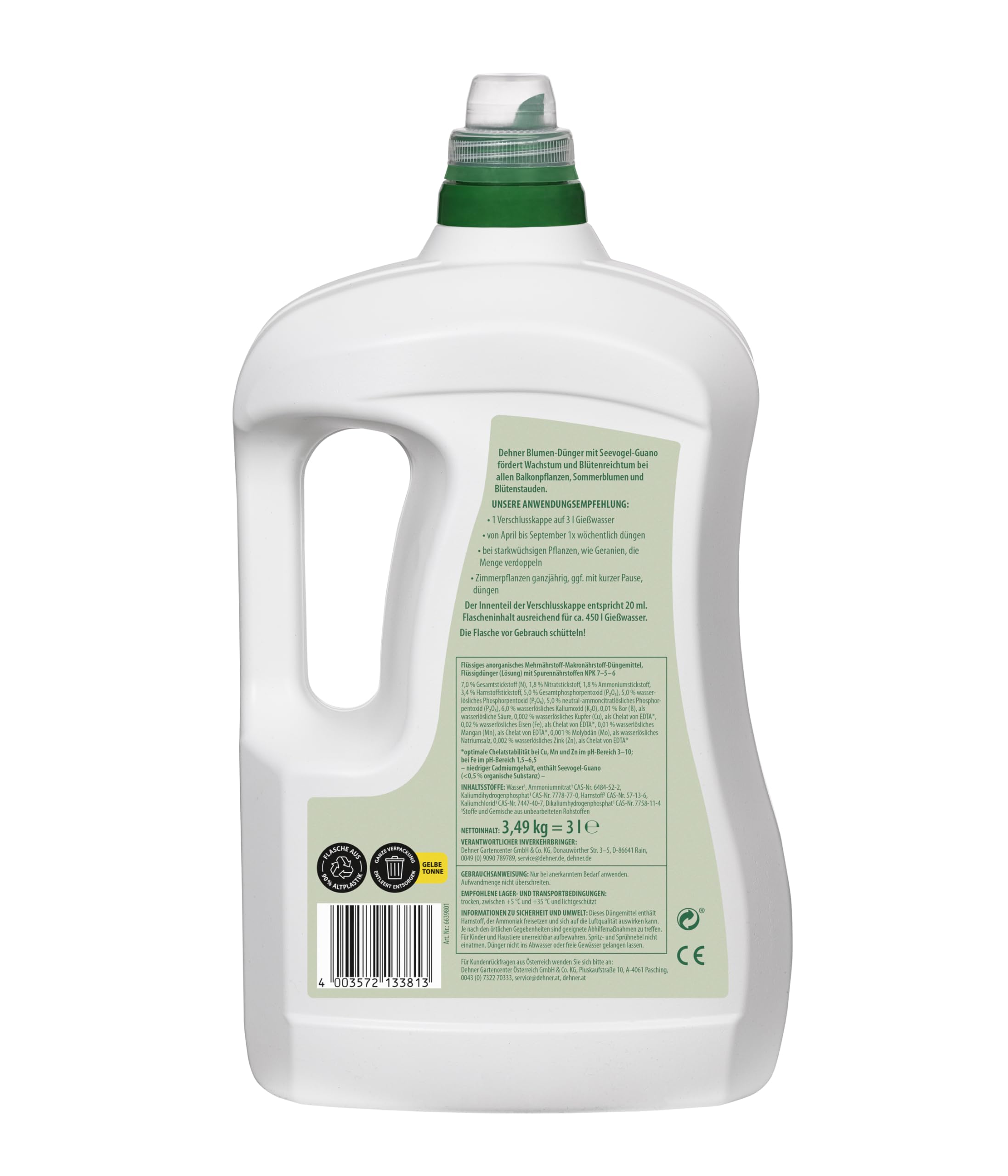 Dehner Blumendünger Guano Flüssigdünger 3 l NPK