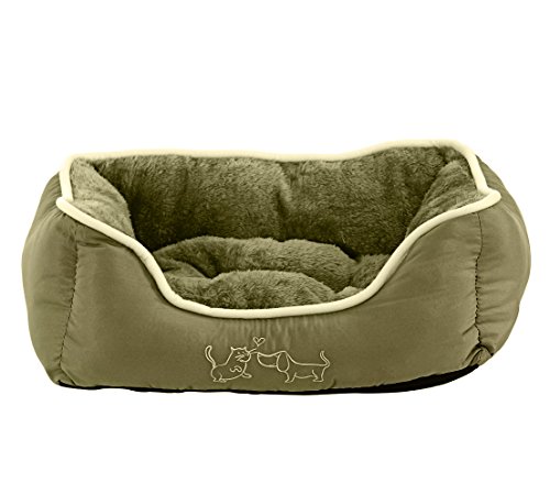Dehner Lieblinge Sammy Katzenbett 47x37 grün Plüsch