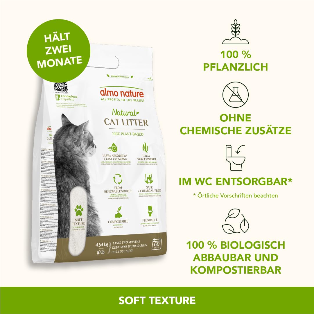Almo Nature Cat Litter Katzenstreu 4,54kg pflanzlich