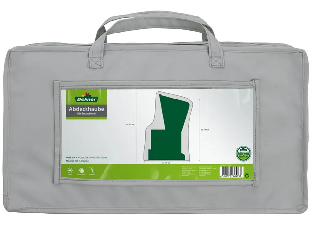 Dehner Abdeckhaube Strandkorb grau 128x140/165 cm