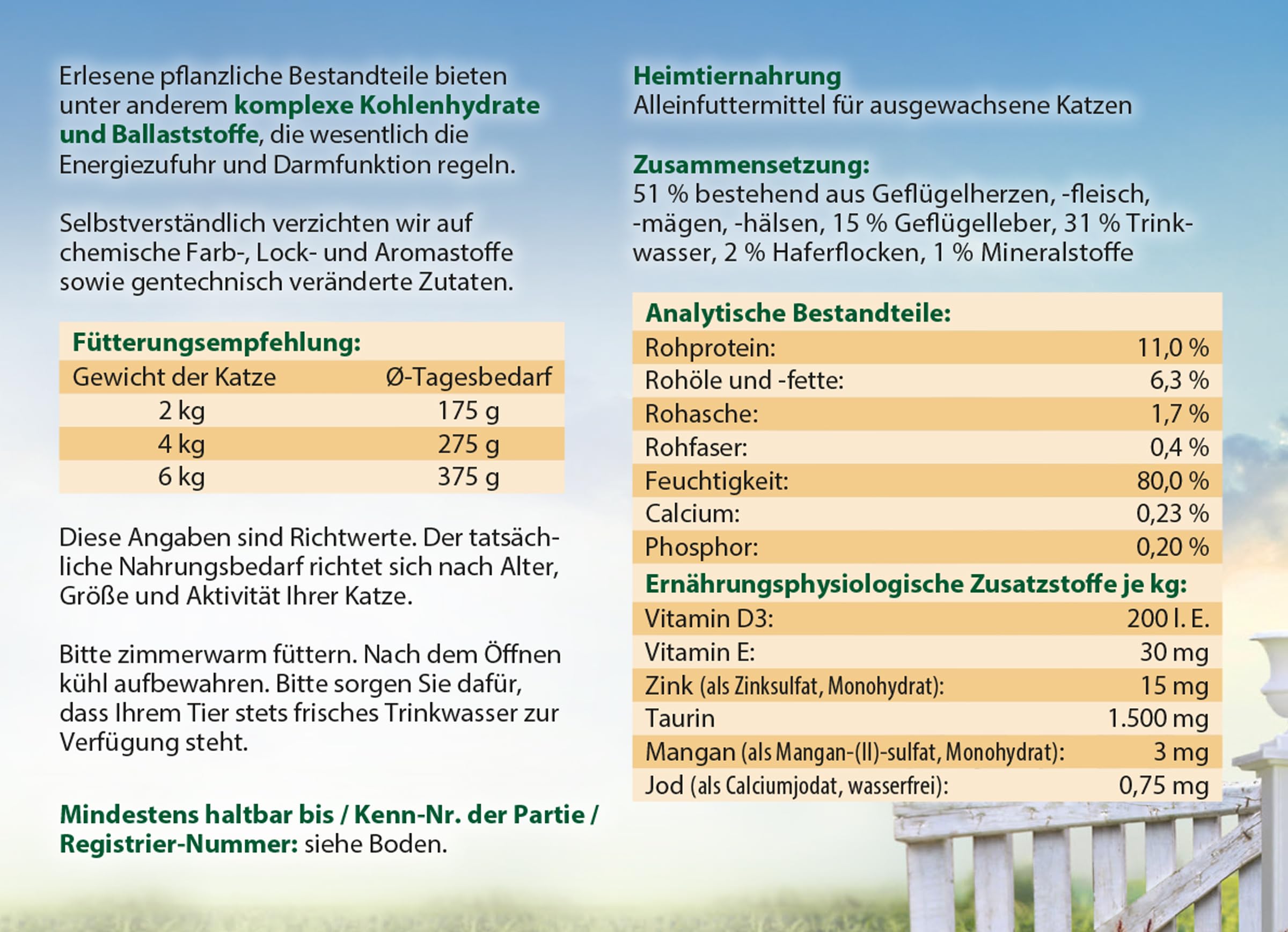 Dehner Best Nature Adult Geflügelleber Nassfutter 6x400g