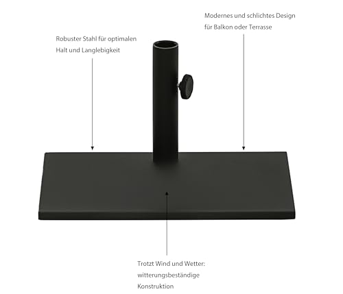 Dehner Schirmständer Metall schwarz 20 kg eckig