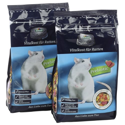 Dehner Selection Rattenfutter Trockenfutter 1 kg prebiotisch zuckerarm