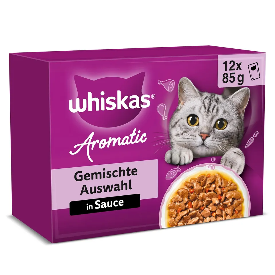 Whiskas Aromatic Gemischte Auswahl Nassfutter 48x85g Sauce