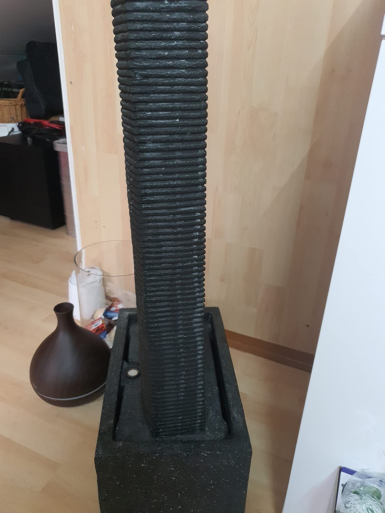 Dehner Muro Gartenbrunnen mit LED dunkelgrau 80cm