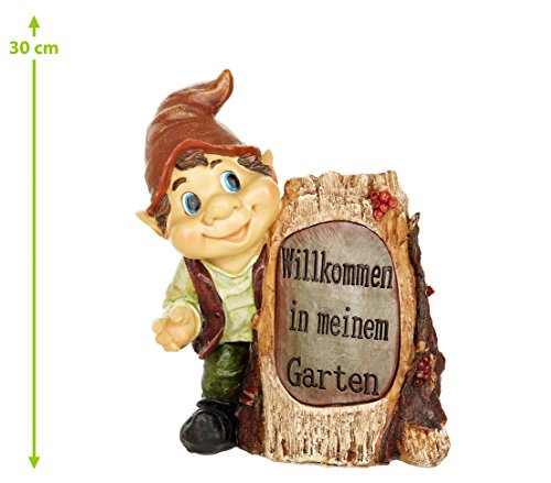 Dehner Garten-Männchen Solar Dekofigur mit 2 LED