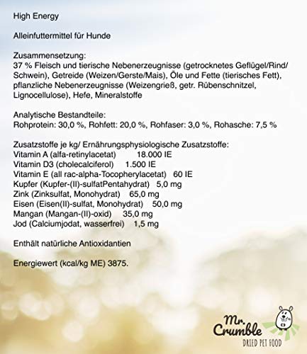 Mr. Crumble High Energy Hundefutter 15 kg energiereich