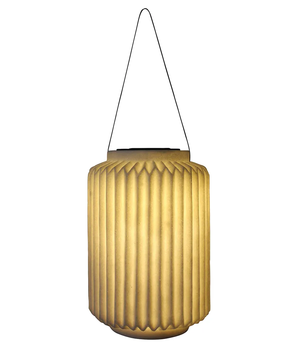 Dehner Avignon Solar-Laterne Polyresin Ø 19 cm beige warmweiß