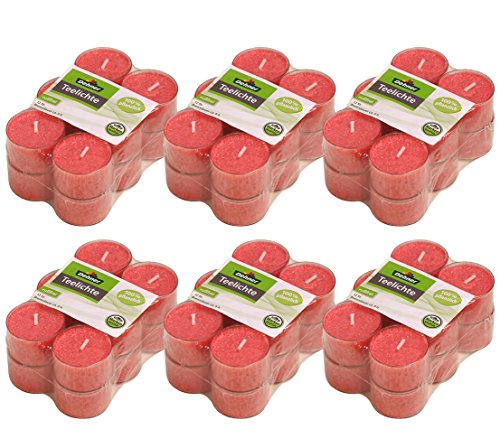 Dehner Premium Lovely Teelichter rot 72 Stück rußfrei