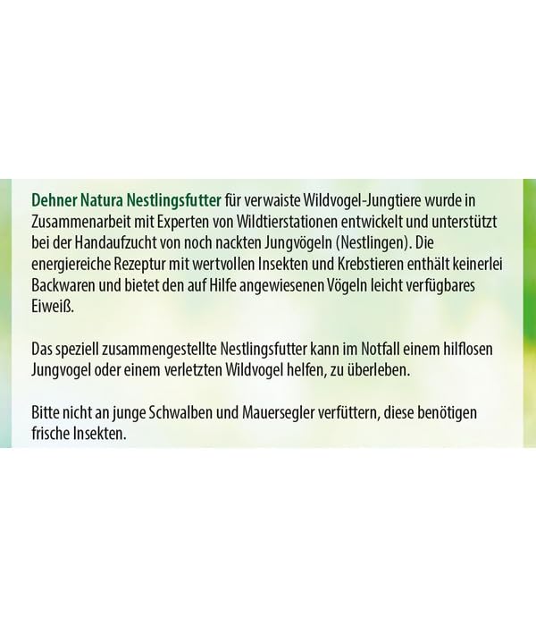 Dehner Natura Premium Nestlingsfutter Wildvogelfutter 100 g proteinreich