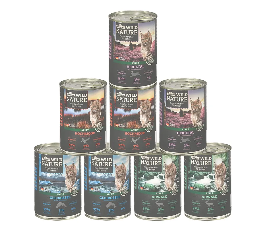 Dehner Wild Nature Probier-Set Nassfutter 8x400g getreidefrei
