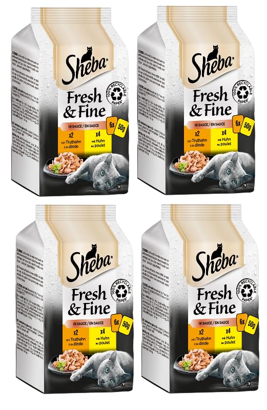 Sheba Fresh & Fine Nassfutter Sauce 24x50g Truthahn Huhn