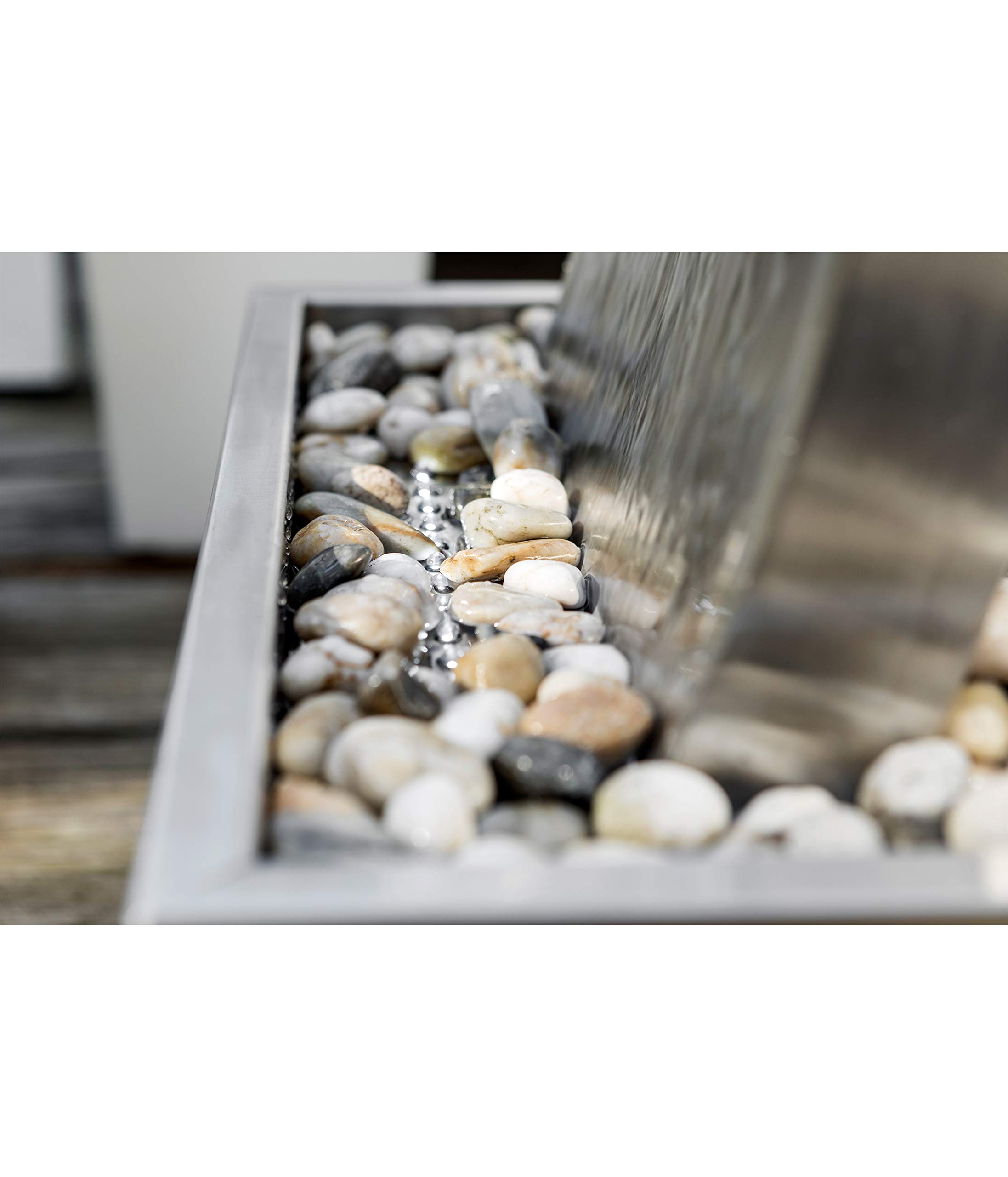 Dehner Premium Lovely Curve Gartenbrunnen LED Edelstahl