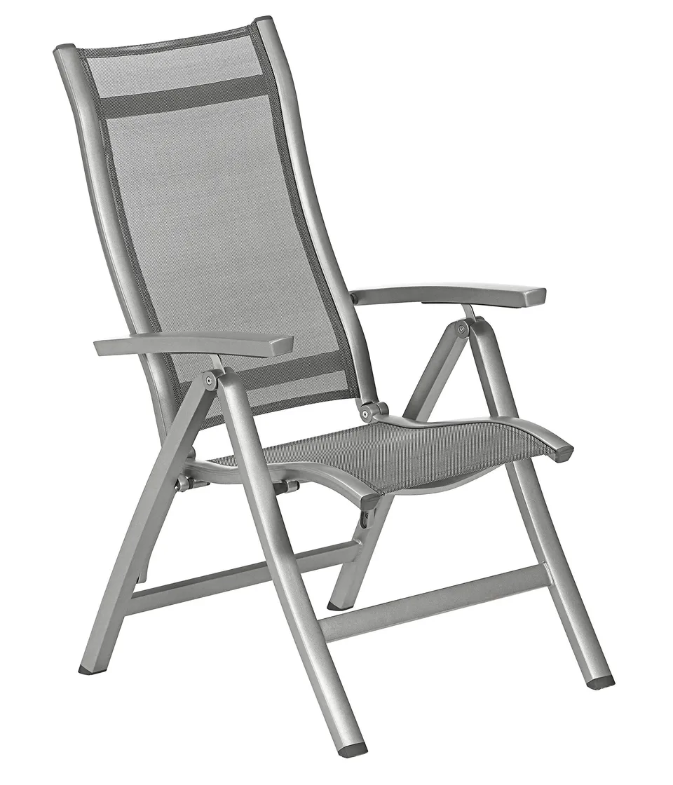 Dehner Premium Lovely Chicago Klappsessel grau Textilene 110cm