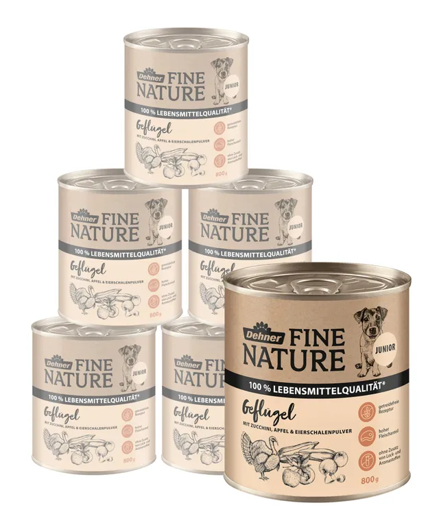 Dehner Fine Nature Nassfutter Geflügel 6x800g Hund