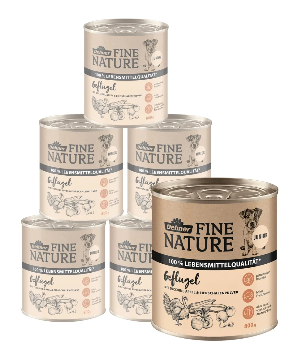 Dehner Fine Nature Nassfutter Geflügel 6x800g Hund