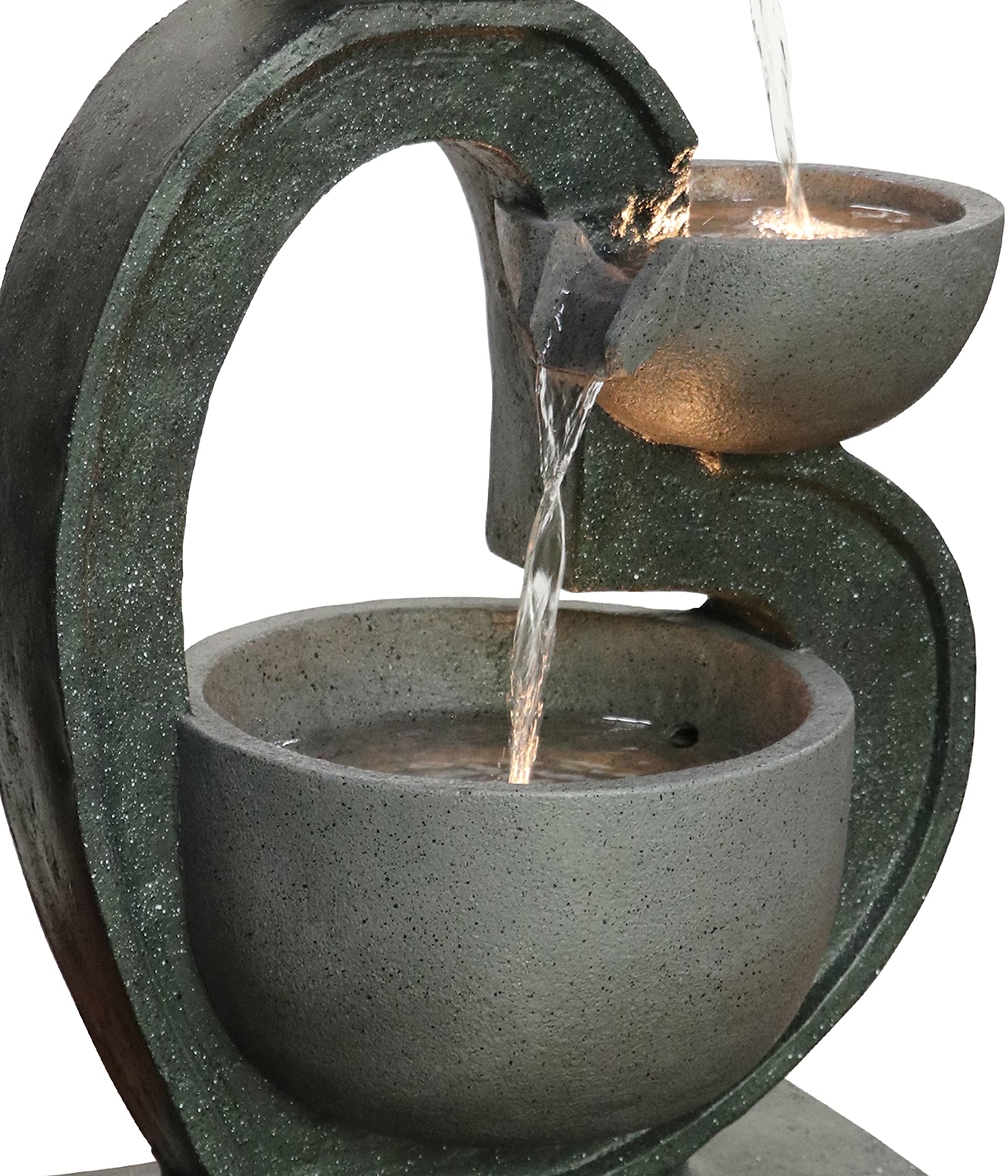 Dehner Heart Gartenbrunnen Polyresin grau 72 cm