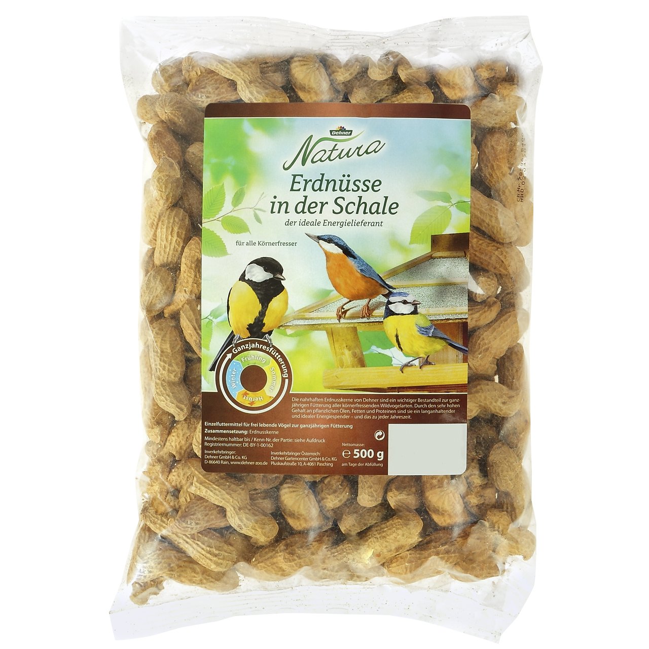 Dehner Natura Wildvogelfutter Erdnüsse mit Schale 2x500 g